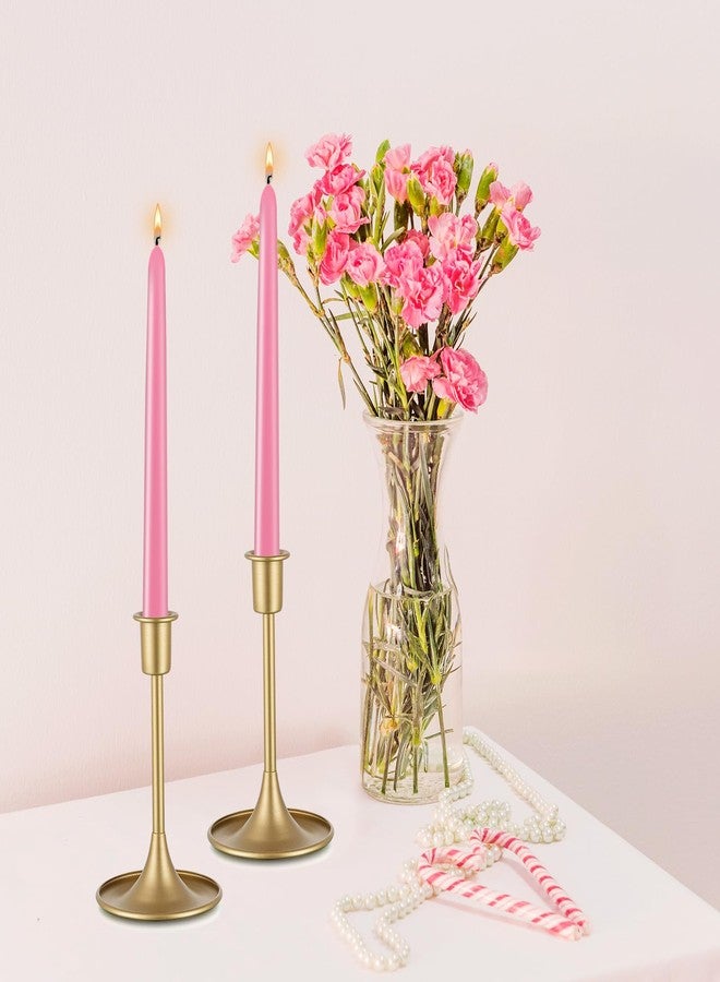 BINYUAN Non-Toxic, Non-Smoking 10-inch Pink Taper Candles (Set of 12), 7-8 Hours Burn Time, Non-Drip, Unscented Taper Candles, Perfect for Dinner Candles and Household Candles - Image 5
